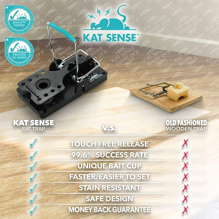  Kat Sense Mouse Traps for House, Reusable Humane Snap