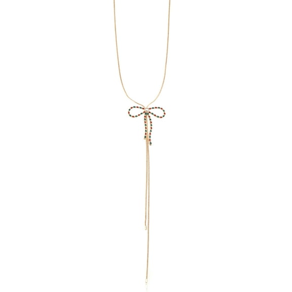 Packed Party Bow Lariat Necklace