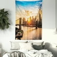 thumbnail image 3 of NYC Decor Wall Hanging Tapestry, Cityscape of Brooklyn Bridge and Lower Manhattan Hudson River Center of Fashion Art and Culture, Bedroom Living Room Dorm Accessories, 60 X 80 Inches, by Ambesonne, 3 of 5