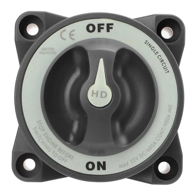 600A Master Battery Power Cut Disconnect Switch Isolator Single Circuit ON OFF IP66 Waterproof 3 Studs for RV Boat