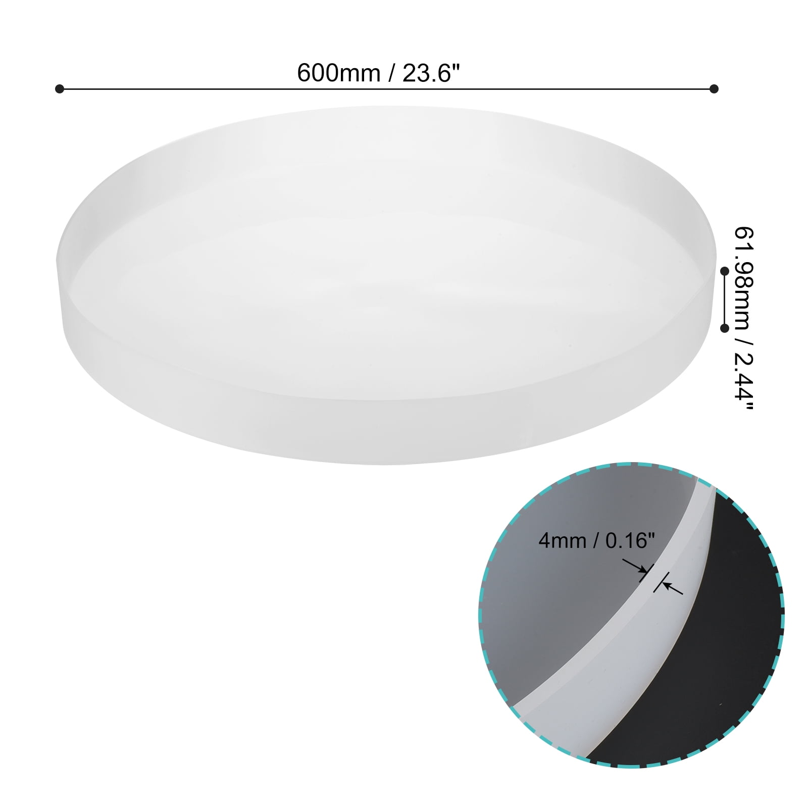 Uxcell 23.6" Charcuterie Board Resin Silicone Mold Tray Epoxy Mould for DIY Art Home Decoration (Round)
