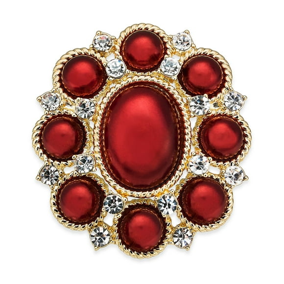 Charter Club Gold-Tone Crystal & Imitation Pearl Pin