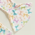 thumbnail image 7 of Okbabeha Toddler Bow/Strawberry Flare Leg Jumpsuit Baby Girl Romper Suspender Overall Playsuit, 7 of 7