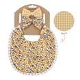 thumbnail image 4 of 4 Uds. Diadema con lazo, toalla para Saliva, conjunto de diadema, paños para babear, babero impermeable de encaje de algodón para bebés recién nacidos y niñas, 4 of 5