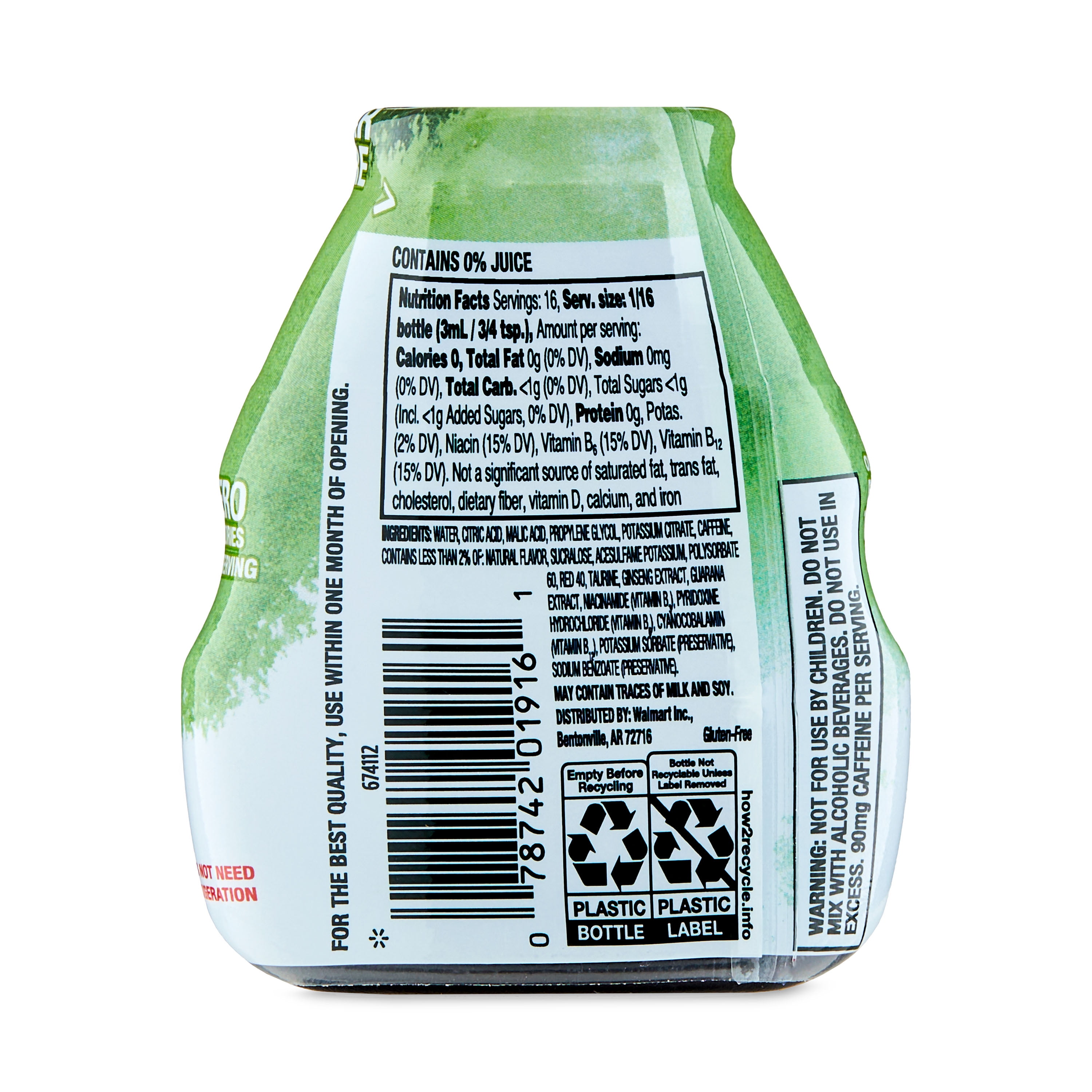Great Value Energy Strawberry Kiwi Liquid Drink Enhancer, 1.62 fl oz
