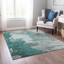 Addison Rugs Chantille Indoor/Outdoor Transitional Modern Teal Washable Rectangle Rug, 8' x 10'