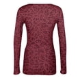 thumbnail image 5 of 2026 Long Sleeve Leopard Shirts for Women Crew Neck Tops for Everyday Wear, M, 5 of 6