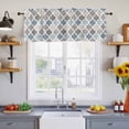 thumbnail image 2 of 2 Pack Blue Grey Valance for Window Morocco Trellis Textured Modern Art Kitchen Valance Rod Pocket Short Curtain Topper Decorative Window Treatment for Living Room Bedroom 42"x18", 2 of 8