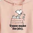 thumbnail image 3 of Peanuts - Snoopy Typos Make Me Sic - Juniors Cropped Pullover Hoodie, 3 of 6