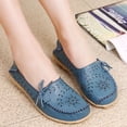thumbnail image 4 of zapatos planos informales para mujer, zapatos de cuero para niñas, mocasines antideslizantes para mujer, zapatos de baile de bailarina suaves para enfermera de talla grande 34-44 femeninos, 4 of 5