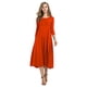 thumbnail image 1 of Vestido informal liso de mujer con cuello redondo, manga larga y largo hasta la pantorrilla - Corte holgado, material resistente, para uso diario/ocasionales, tallas M-XXXL, 1 of 4