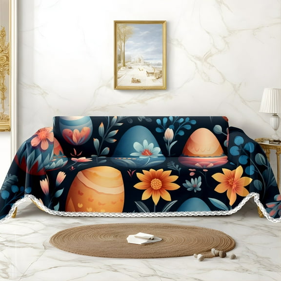 Throw Sofa Cover Soft Washable Decorative Couch Covers for 3 Cushion with Tassels Furniture Protector for Pets and Kids 71x91in
