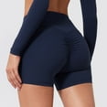 thumbnail image 2 of Hifoo Women Yoga Workout Shorts Solid Color Lifting Gym Seamless Booty Shorts Tummy Control Wear, 2 of 3