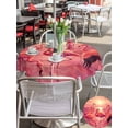 thumbnail image 5 of Outdoor Tablecloth with Umbrella Hole for Patio/Picnic/Party/Camping, Flamingo Waterproof Table Cloth Round Cover Washable, Coastal Beach Summer Tropical Hot Pink Flamingo (Dia 60"), 5 of 9