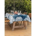 thumbnail image 3 of Outdoor Tablecloth with Umbrella Hole for Patio/Picnic/Party/Camping, Vintage Blue Coastal Waterproof Table Cloth Rectangle Table Cover Washable, Beach Coral Starfish Modern Abstract (54"x 80"), 3 of 9