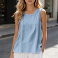 thumbnail image 5 of ChoXxx Women's Plus Size Sleeveless Loose Fit Camisole Tank Summer Light Blue S, 5 of 7