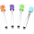 thumbnail image 4 of 4pcs Silicone Non-stick Stainless Steel Kitchen Tongs Barbecue Kitchen Grilling Turner (Random Color), 4 of 5