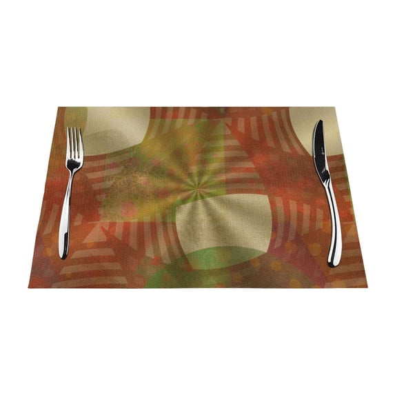 XMXY Woven Placemats Set of 4 PCS, Abstract Decoration Table Mats Washable Heat Resistant Placemats