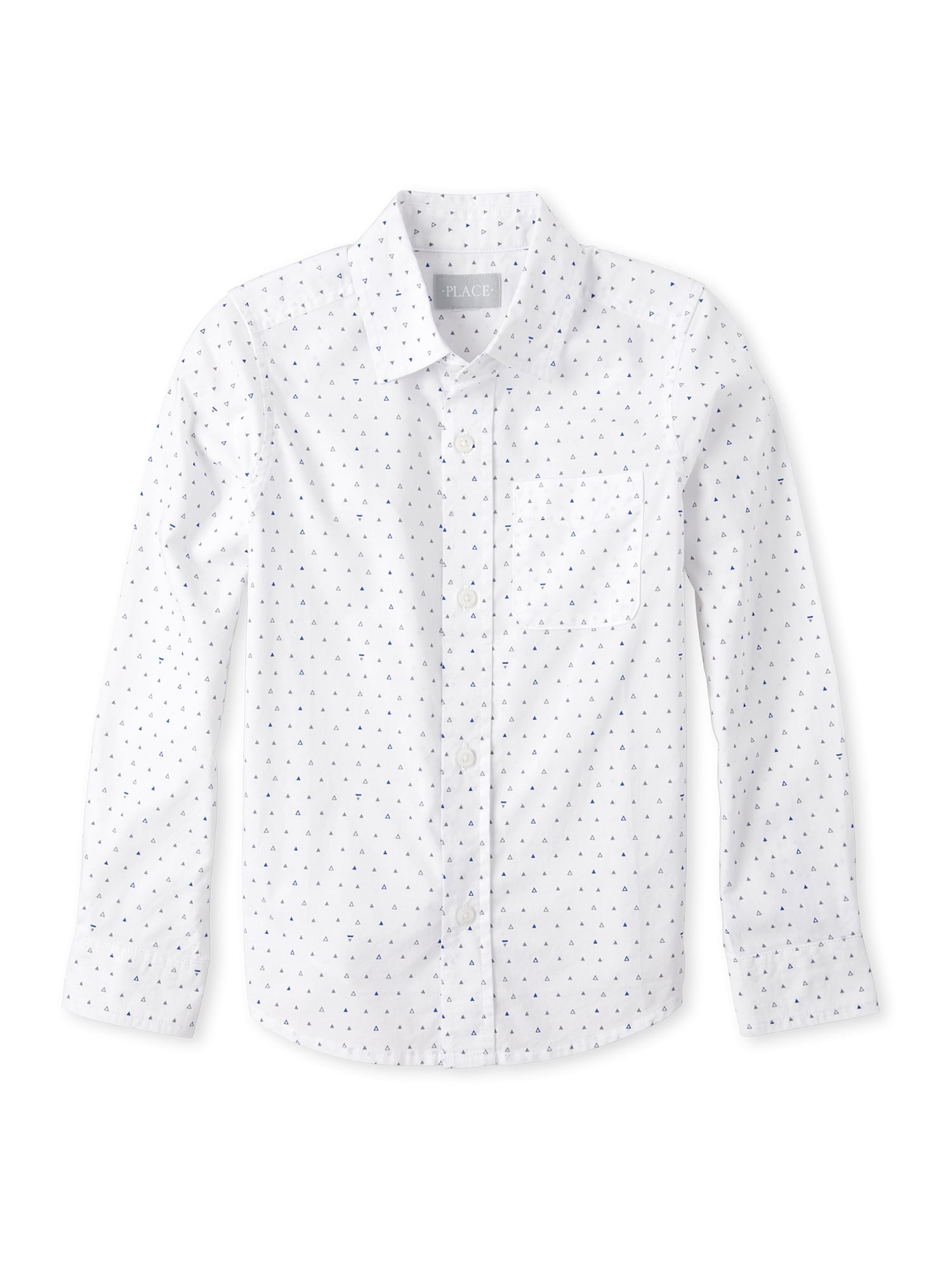 The Childrens Place Baby Boys Printed Long Sleeve Poplin