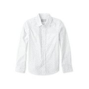 The Children's Place Boys 4-16 Printed Long Sleeve Button Down