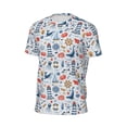 thumbnail image 5 of Rocae Watercolor Nautical for Men's Mesh Quick-Dry Short Sleeve Workout T-Shirt,Mens Crew Neck Tee Lightweight Soft Classic T Shirts Small, 5 of 9