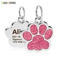 thumbnail image 2 of Personalized Dog Cat Tags Engraved Cat Dog Puppy Pet ID Name Collar Tag Pendant Pet Accessories Paw Glitter Pendant ShopWise Round, 2 of 18