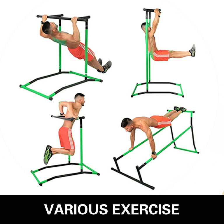 VEVOR 330LBS Pull Up Bar Free Standing Dip Station Portable Power Tower Multi Station for Home Gym Fitness Equipment with Storage Bag Green Walmart