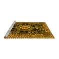 thumbnail image 2 of Ahgly Company Machine Washable Indoor Rectangle Medallion Yellow Traditional Area Rugs, 7' x 10', 2 of 4