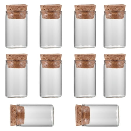 

Jiandong Cordyceps Bottle 10PCS 20ML Cork Stopper Glass Bottle Transparent Cordycep Bottle Wishing Bottle(1.97X1.18X1.18Inch)