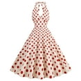 thumbnail image 2 of Cavosen 1950s Dresses for Women Halter Neck Vintage Retro Polka Dots Midi Tea Dress Sleeveless Knee Length Party Dress A Line Cocktail Dress Bowknot Evening Prom Gown Fit and Flare Dress, 2 of 5