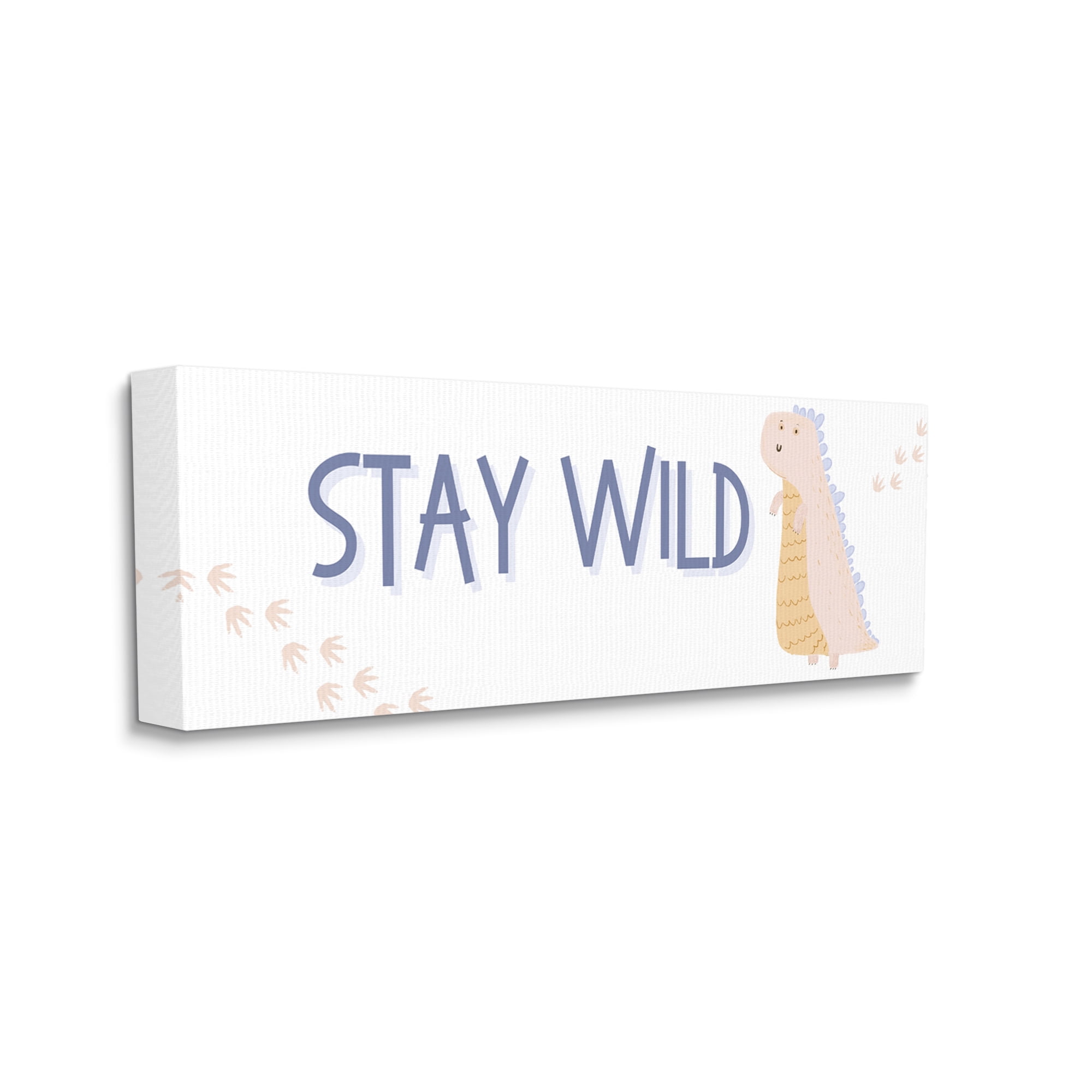 Stupell Industries Stay Wild Soft Dinosaur Animals & Insects Painting Gallery Wrapped Canvas Art Print Wall Art, 40 x 17