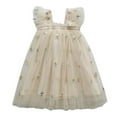 thumbnail image 1 of Robe Princesse Brodée à Manches Volantées pour Tout-Petites Filles, Robe de Danse, Fête, Floral, Vêtements, 1 of 4
