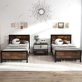 thumbnail image 4 of Costway Twin Size Metal Bed Frame with Headboard & Footboard Metal Slats Support, 4 of 10