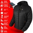 thumbnail image 3 of ActionHeat Men's 5V Battery Heated Puffer Jacket W/ Hood, 3 of 9