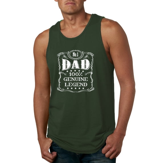 Wild Bobby, No. 1 Dad Genuine Legend Father's Day Mens Tank Top, Forest Green, XX-Large
