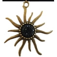 thumbnail image 2 of Rustic Black Velvet Choker Necklace with Bronze Sun Charm for Teens and Adults Female, 2 of 2