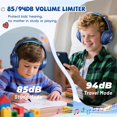 thumbnail image 3 of Auriculares Botesty Sound para niños con cable para colocar sobre la oreja y micrófono, color azul marino, 3 of 7