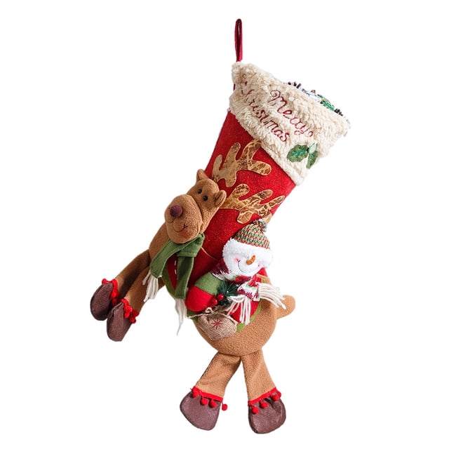 Navidad Calcetines De Navidad 3D Papá Noel Muñeco De Nieve Medias De Reno Bolsas De Regalo De Navidad Para Chimenea Decoración De Fiesta Familiar Speravity HA044228-02