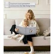 Photo Album Self Adhesive Scrapbook Album for 3x5 4x6 5x7 8x10 Pictures,40 Pages Linen Cover with Display Window DIY Photo Book,Ideal Gifts for Family Travel Wedding Baby