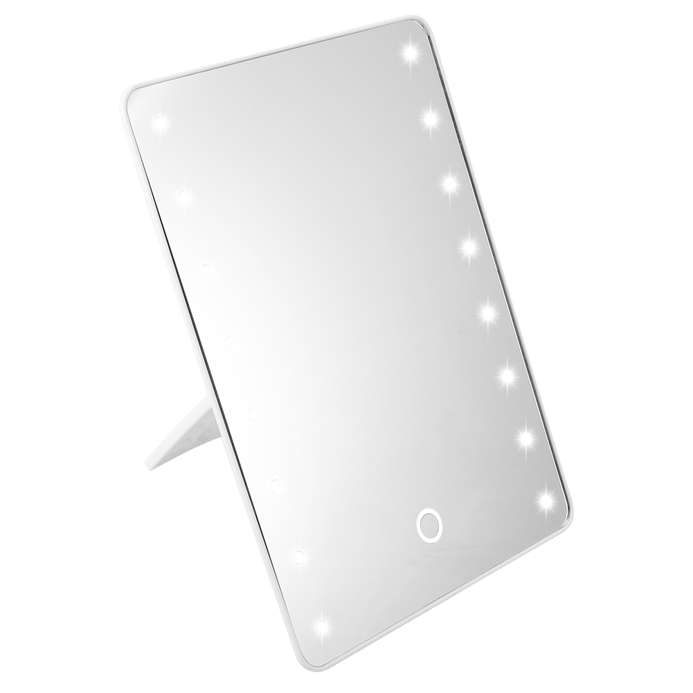 Touch Screen Makeup Mirror 16LED Dimmable Tabletop Lighted Cosmetic