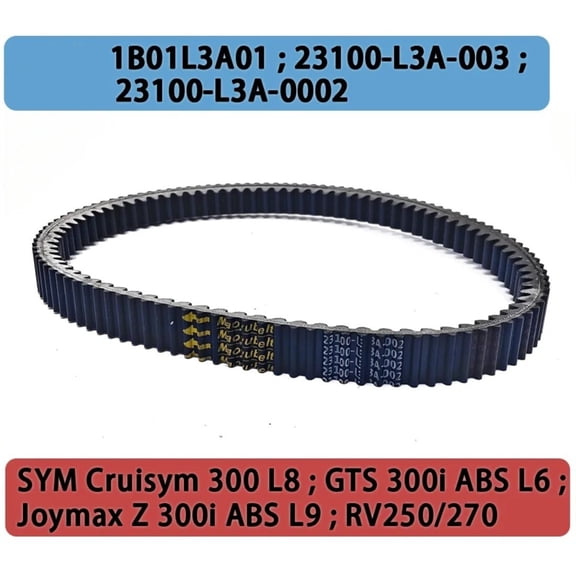 23100-L3A-0002 Drive Belt For SYM Cruisym 300 L8/Joymax Z 300i L9/GTS 1B01L3A01