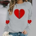 thumbnail image 4 of successthop Zip Up Sweatshirt No Hood Women Heart Casual Crewneck No Hood Clothes Long Sleeve Outfits Vacation Tops XL, 4 of 6