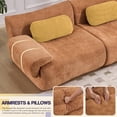 thumbnail image 6 of Muumblus Modular Sectional Sofa with Movable Ottoman, Oversized L-Shaped Cloud Sofa with Chaise, Boneless Deep Seat Living Room Couch, Orange Chenille, 6 of 12