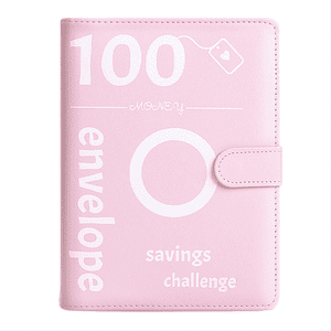100 Day Challenge Money Saving Binder Leather Envelope Challenge Binder, Easy, Engaging and Rewarding