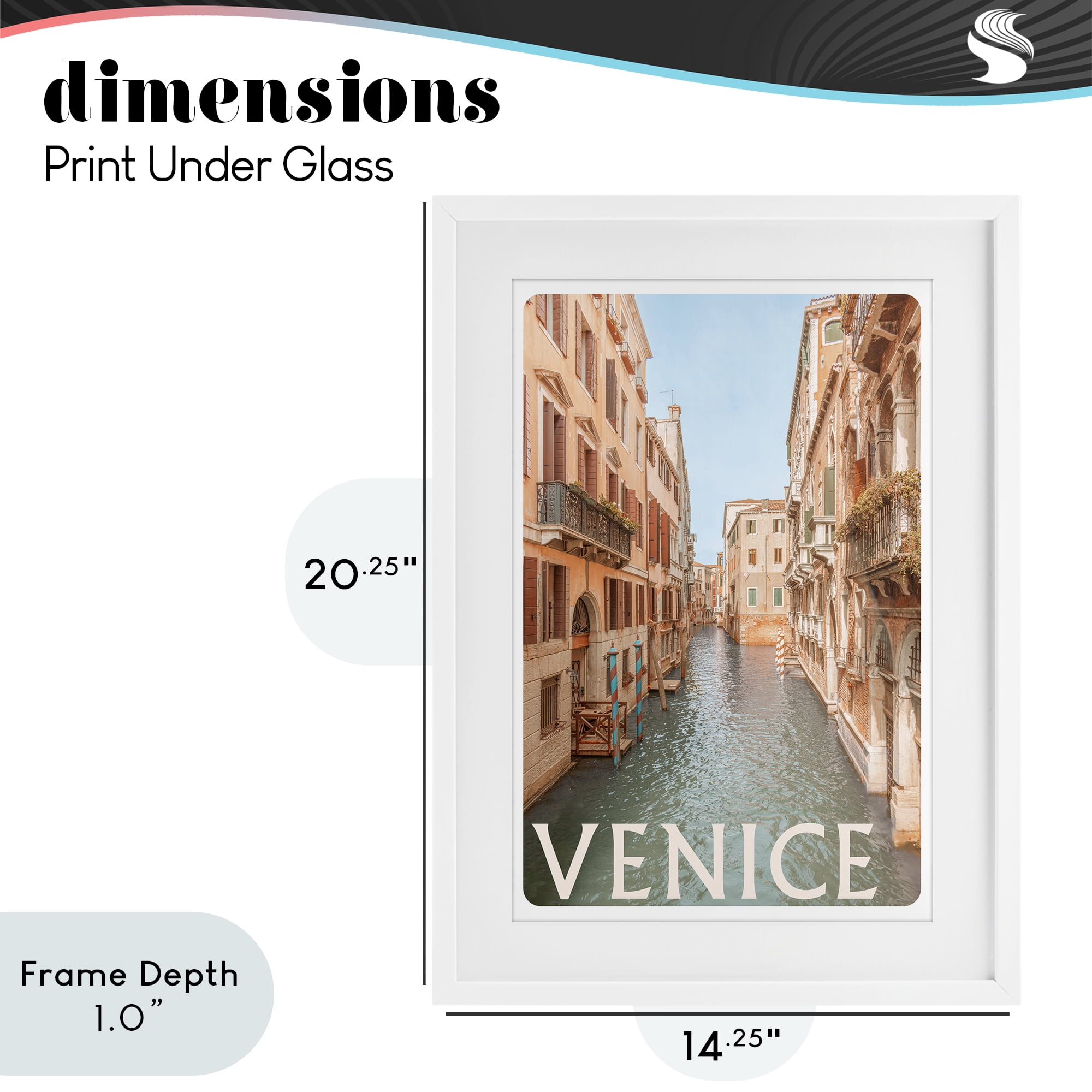 Stupell Industries Venice Canal Waterway White Framed Print Under Glass, design by Erin Marie
