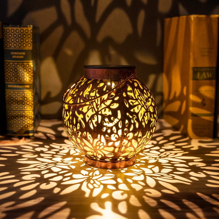 Joyfy Solar Hanging Lanterns, 2 Pack Bronze Moroccan photo 7