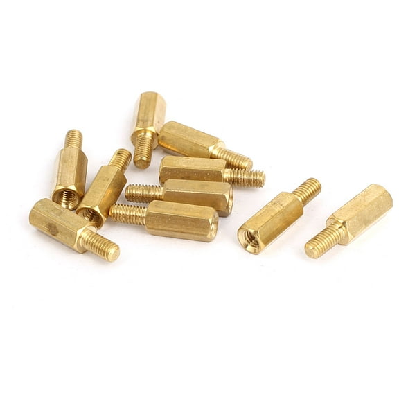 M3 Male to Female Thread Insulated Brass Standoff Hexagonal Spacer 10 6mm 10pcs
