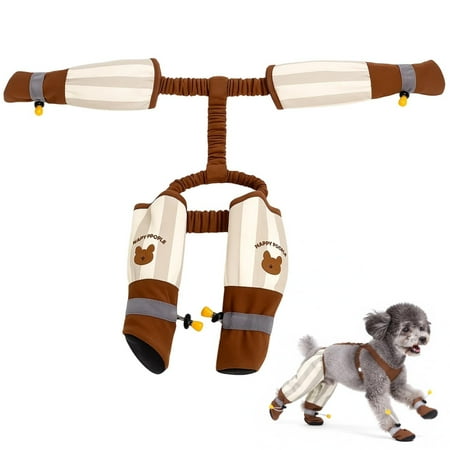 Dog Suspender Boots Set Waterproof Dog Rain Boots with Anti-Dirt Pants Leggings Outdoor Adjustable Protective Sleeves for Small Dogs for Winter Walking Yin-09