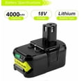 thumbnail image 3 of 2Pack For Ryobi One+ Plus P104 18V 4.0AH Lithium-ion Battery P108 P104 P106 P109, 3 of 7