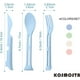 thumbnail image 3 of Juego de 4 cubiertos Runskmd: cuchara, tenedor, palillos, vajilla para celebraciones, picnics, uso diario, viajes (4 colores), 3 of 4